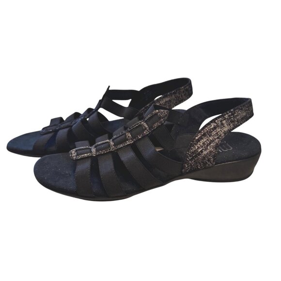 Munro Darian II Size 7.5 Narrow Black Leather Slingback Sandal Open Toe NWOB Wom - Picture 6 of 11